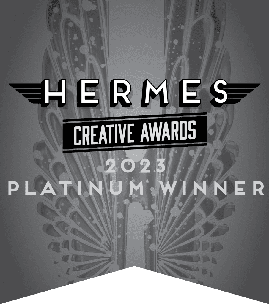 a Hermes creative platinum award badge
